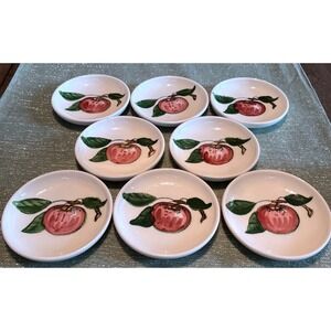 Metlox  Poppytrail Vintage California Apple Butter Pats 3 3/4"~Set Of 8~Rare*